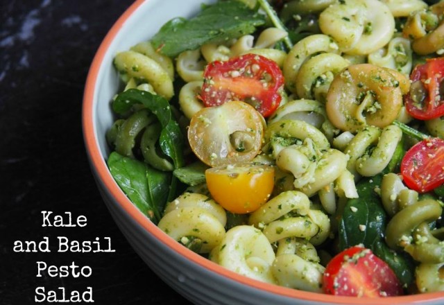 Meatless Monday – Kale and Basil Pesto Pasta Salad