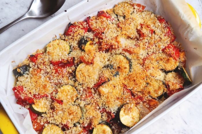 Baked ratatouille with lemon and parmesan crumb 3