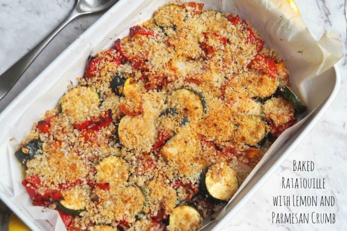 baked ratatouille with lemon and parmesan crumb 4