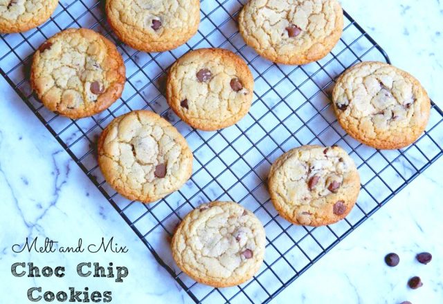 Melt and Mix Choc Chip Cookies