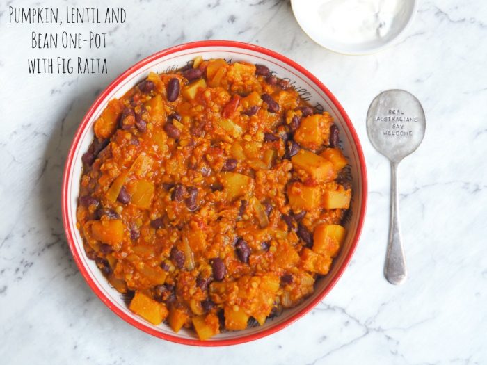 Pumpkin, lentil and bean one pot 