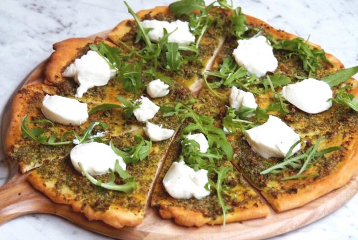 Pesto rocket and ricotta pizza 5