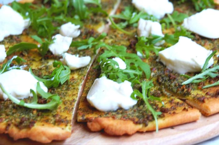 Pesto rocket and ricotta pizza 3