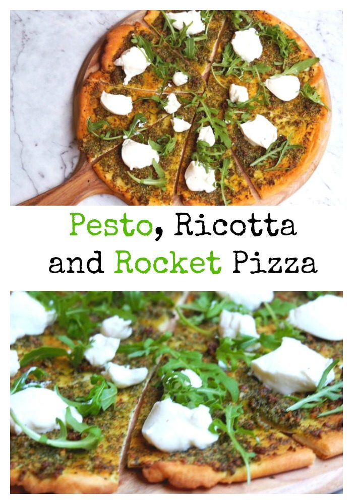 pesto ricotta and rocket pizza pin