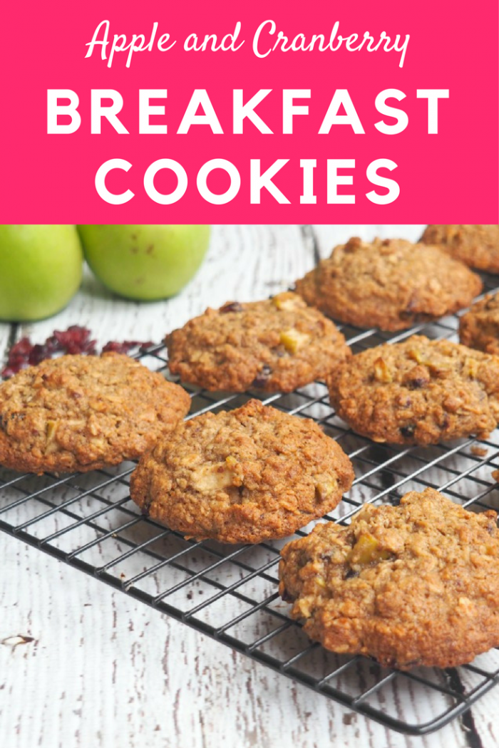 Apple and Cranberry Breakfast Cookies pin