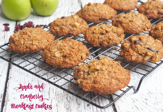 Apple and Cranberry Breakfast Cookies