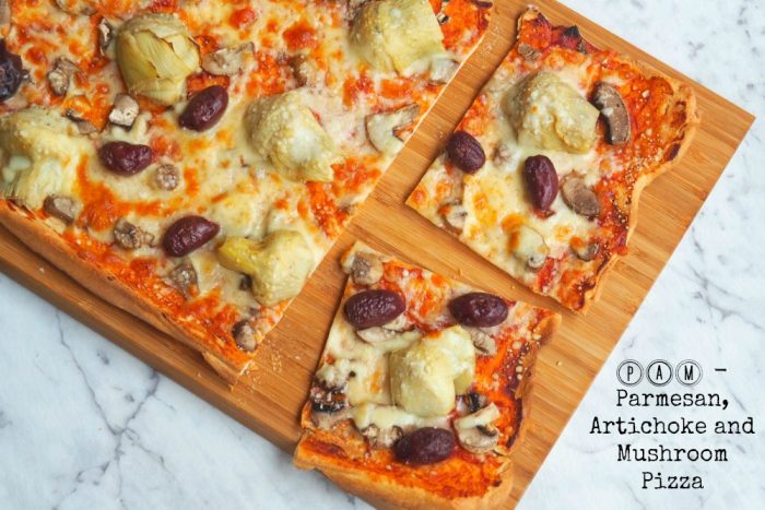 PAM - Parmesan, artichoke and mushroom pizza