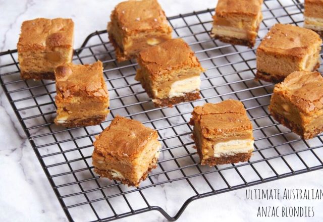 Ultimate Australian Blondies with Anzac Biscuit Base