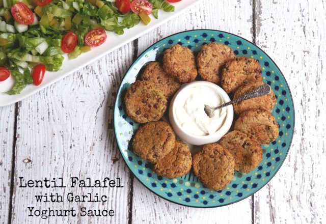 Meatless Monday – Lentil Falafel with Garlic Yoghurt Sauce