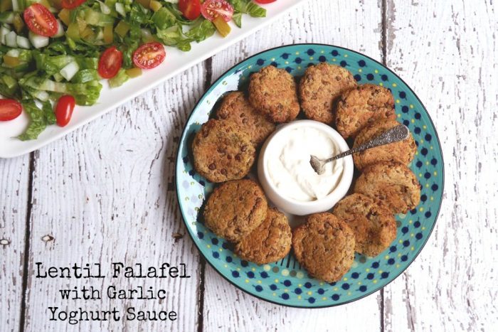 Lentil Falafel with Garlic Yoghurt Sauce