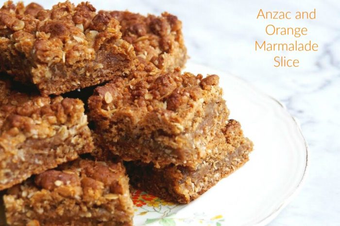 Anzac and Orange Marmalade Slice