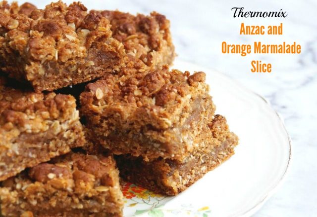 Thermomix ANZAC and Orange Marmalade Slice