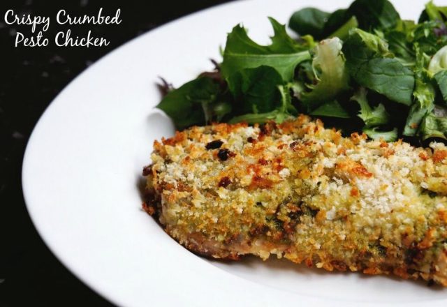 Crispy Crumbed Pesto Chicken