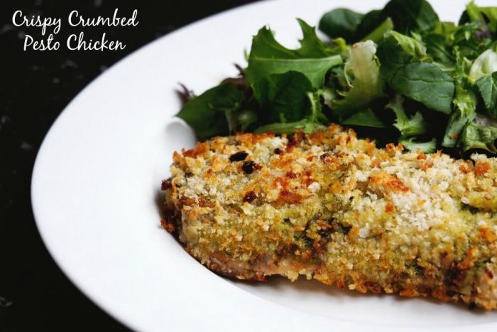 Crispy Crumbed Pesto Chicken