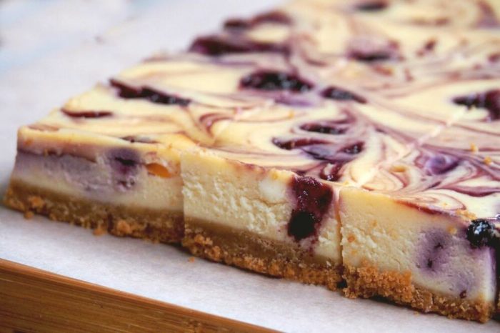 Blueberry Swirl Cheesecake Slice