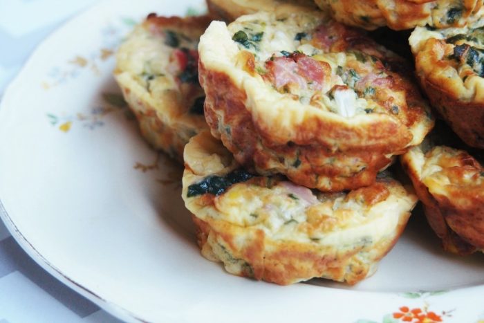 Ham, Spinach and Cottage Cheese Frittatas