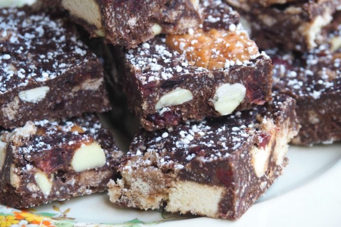 Choc, Coconut and Cranberry No Bake Slice 2