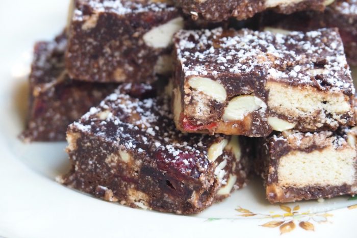 Choc, Coconut and Cranberry No Bake Slice 3