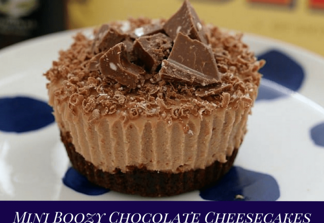 Mini Boozy Chocolate Cheesecakes