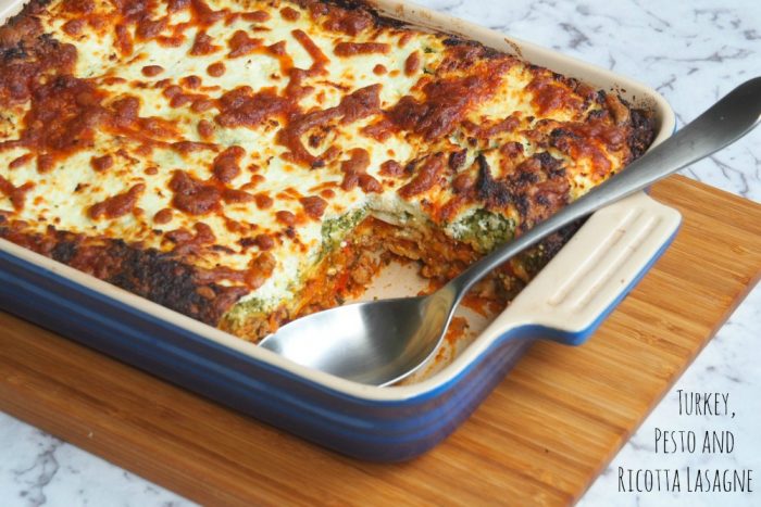 Turkey pesto and ricotta lasagne