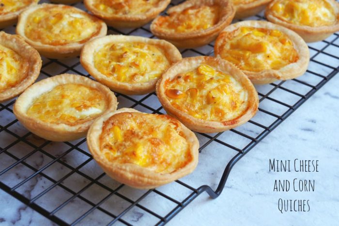 Mini Cheese and Corn Quiches