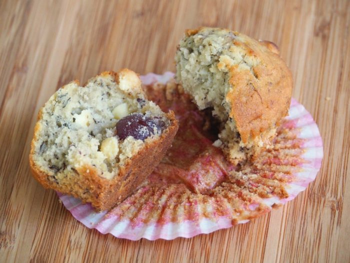 Banana white chocolate and cherry cupcakes