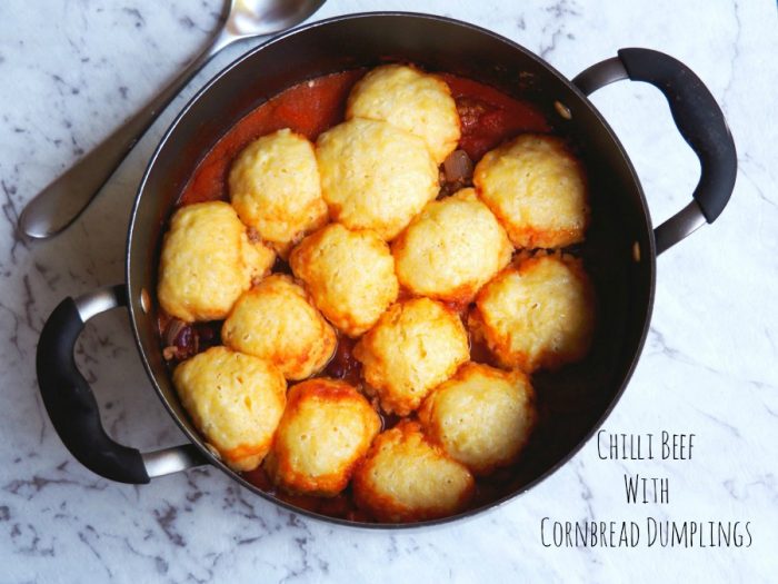 Chilli Beef with Cornbread Dumplings 1