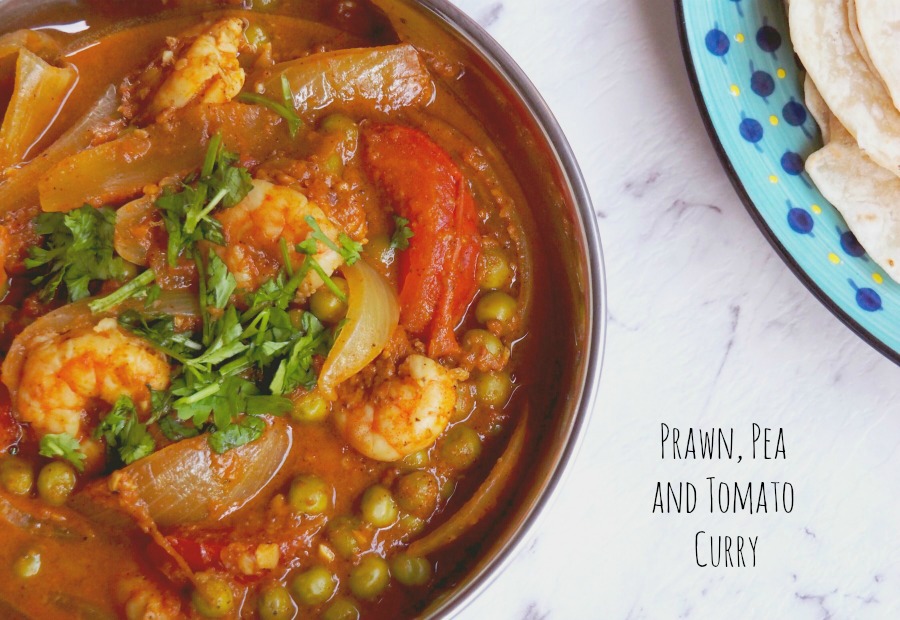 Prawn, pea and tomato curry 1