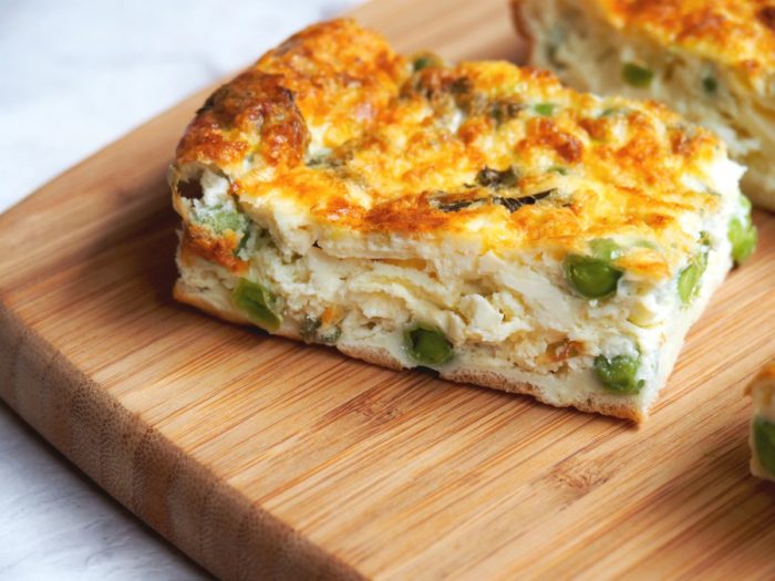 Pea, feta and mint frittata 5