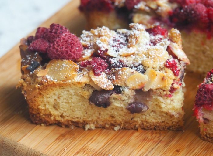 Mixed Berry and Almond Traybake 6