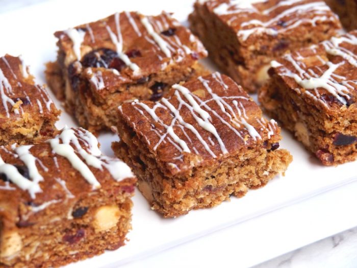 Cranberry and White Chocolate Anzac Slice 4