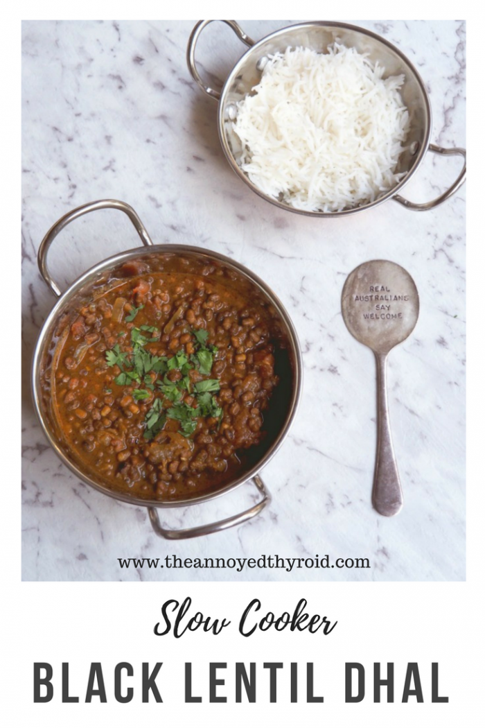 slow cooker black lentil dhal pin