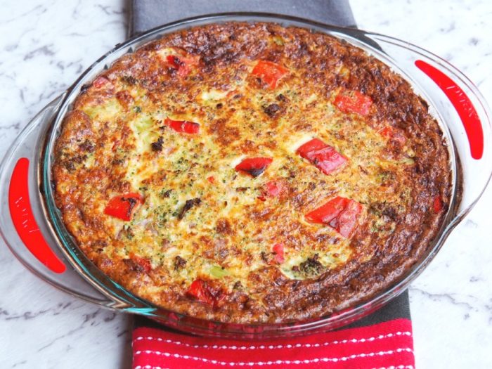 Broccoli and Capsicum Crustless Quiche 2