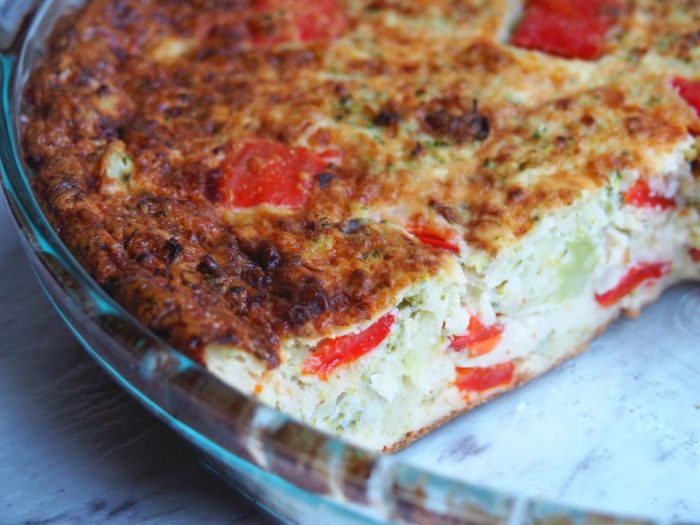 Broccoli and Capsicum Crustless Quiche 5