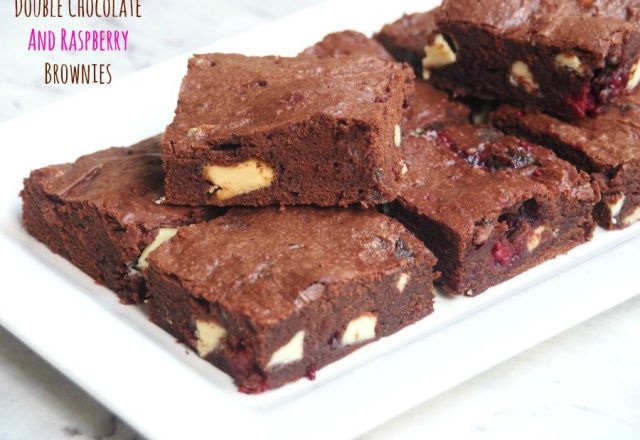 Double Chocolate and Raspberry Brownies