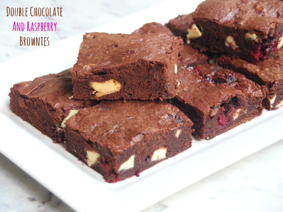 Double chocolate and raspberry brownies