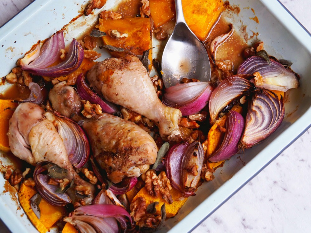 one pan baked chicken and walnuts 4