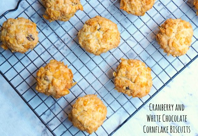 Cranberry and White Chocolate Cornflake Biscuits