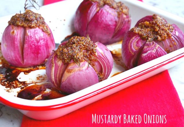 Mustardy Baked Onions