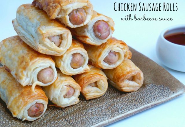 Chicken Sausage Rolls with Barbecue Sauce