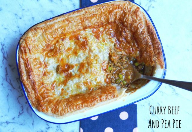 Curry Beef and Pea Pie