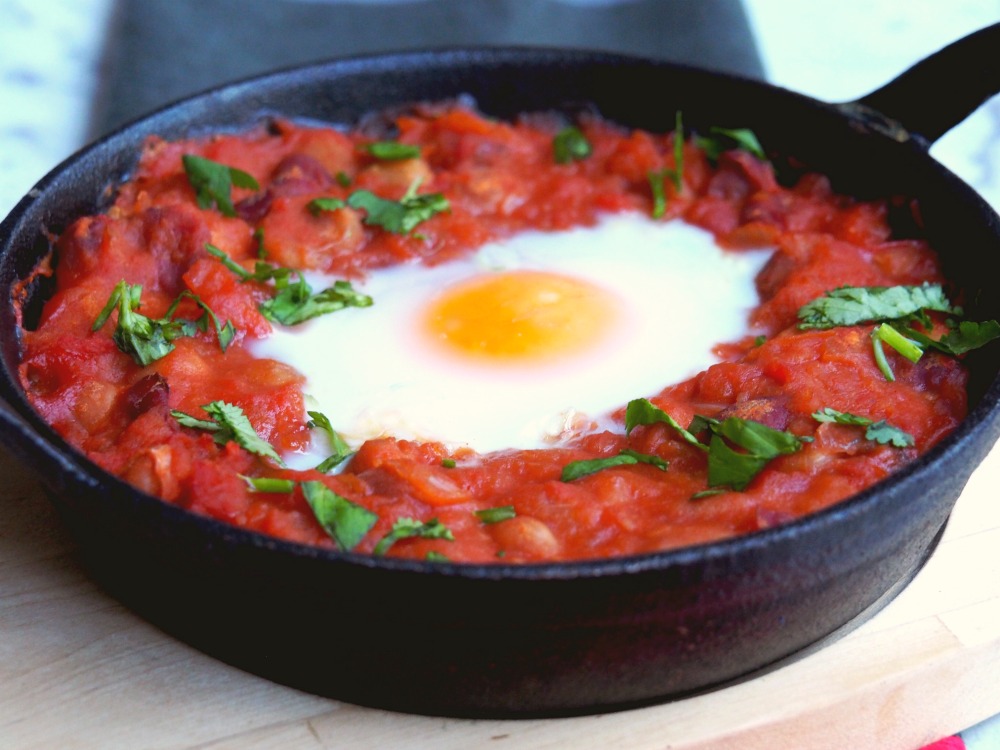 Baked Eggs and Mexican Beans 2