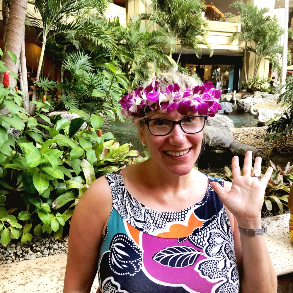 Lei making Hyatt Regency Waikiki