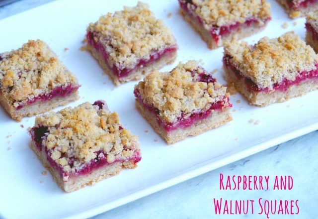 Raspberry and Walnut Crumble Slice