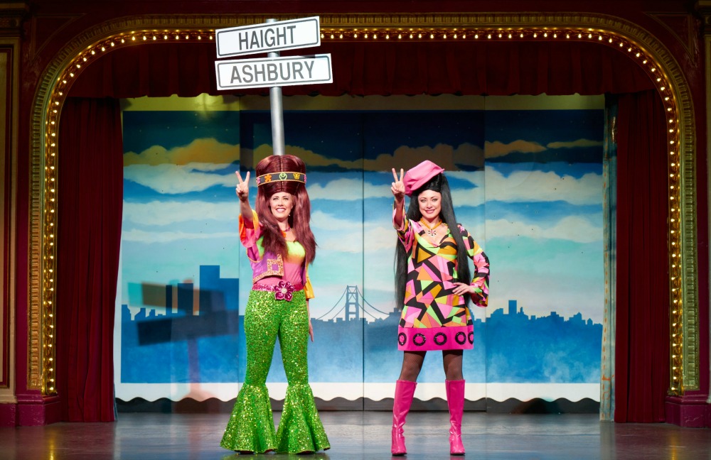 Haight-Ashbury Girls in Steve Silver’s Beach Blanket Babylon, the world’s longest running musical revue performing at Club Fugazi in San Francisco’s North Beach district.Photo Credit: Rick Markovich