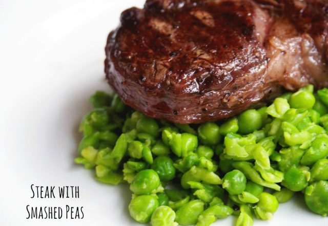 David’s Steak with Smashed Peas