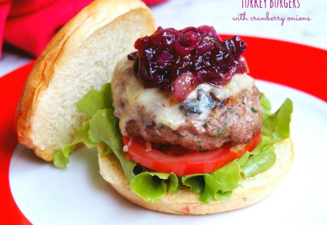 Turkey Burgers with Cranberry Onions