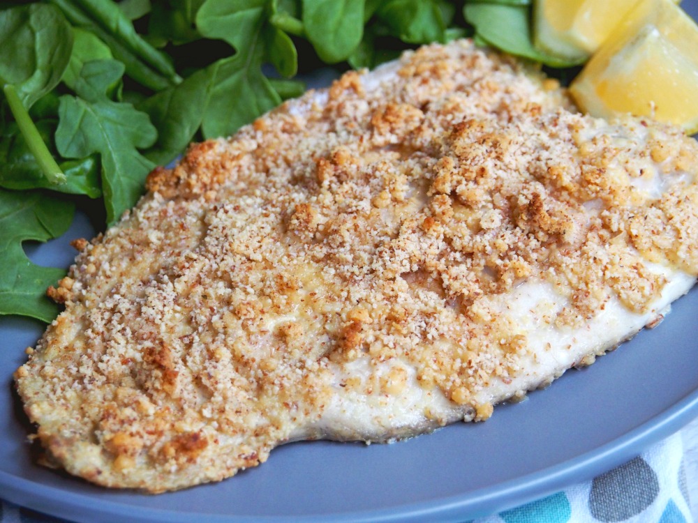 oven baked almond crumbed fish