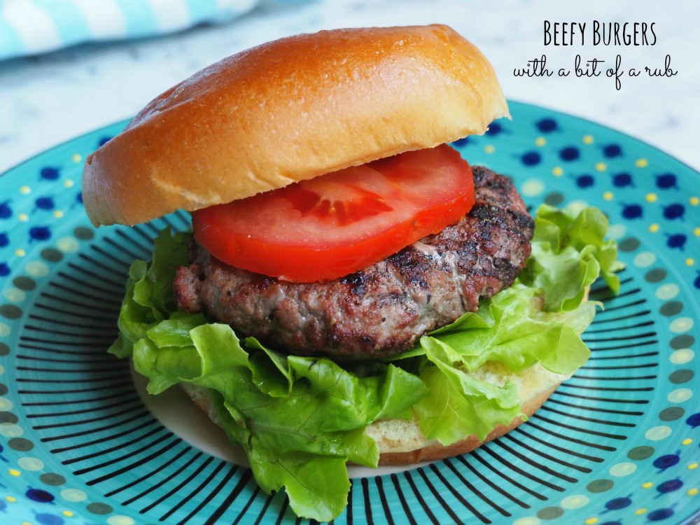 beefy burgers with a bit of a rub
