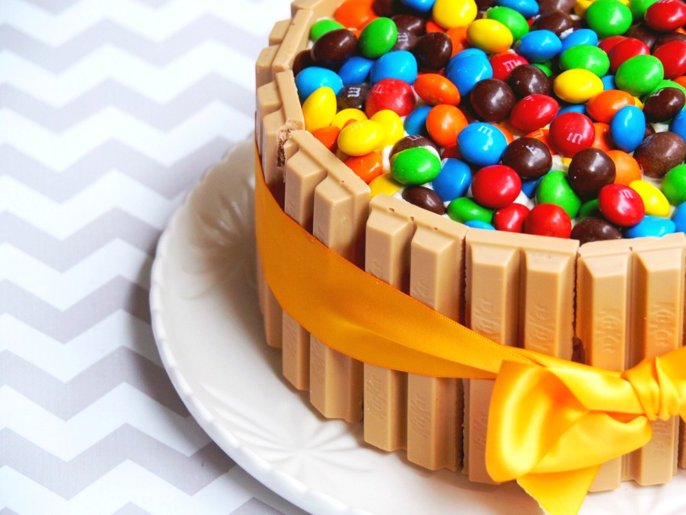 Unique Smarties Kit Kat Cake - Elegant Cakes for her - The Exploring Family